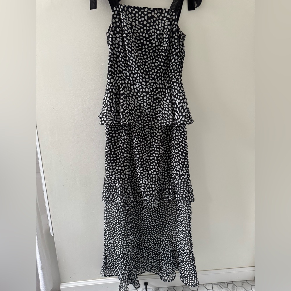 ASOS Black and White Tiered Maxi Dress